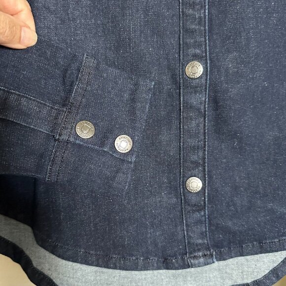 Anatomie Womens True Denim Larissa Indigo Blue Shacket Top M Long Sleeve Top NWT - Picture 6 of 10
